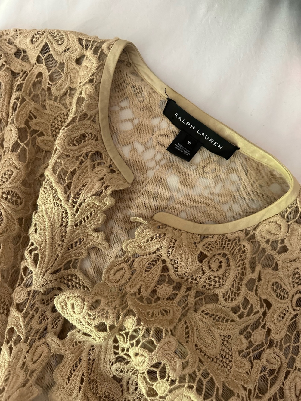 RALPH LAUREN Black Label Floral Lace Open Cardigan L